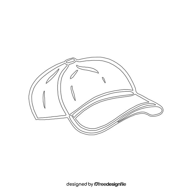 Baseball Cap black and white clipart