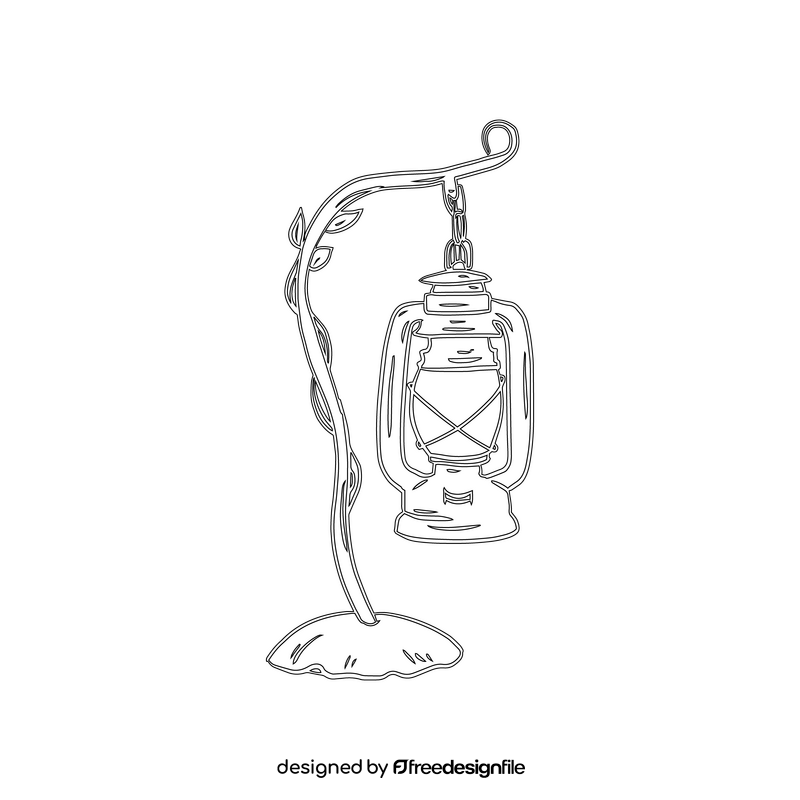 Kerosene Lantern Lamp for Bedroom black and white clipart