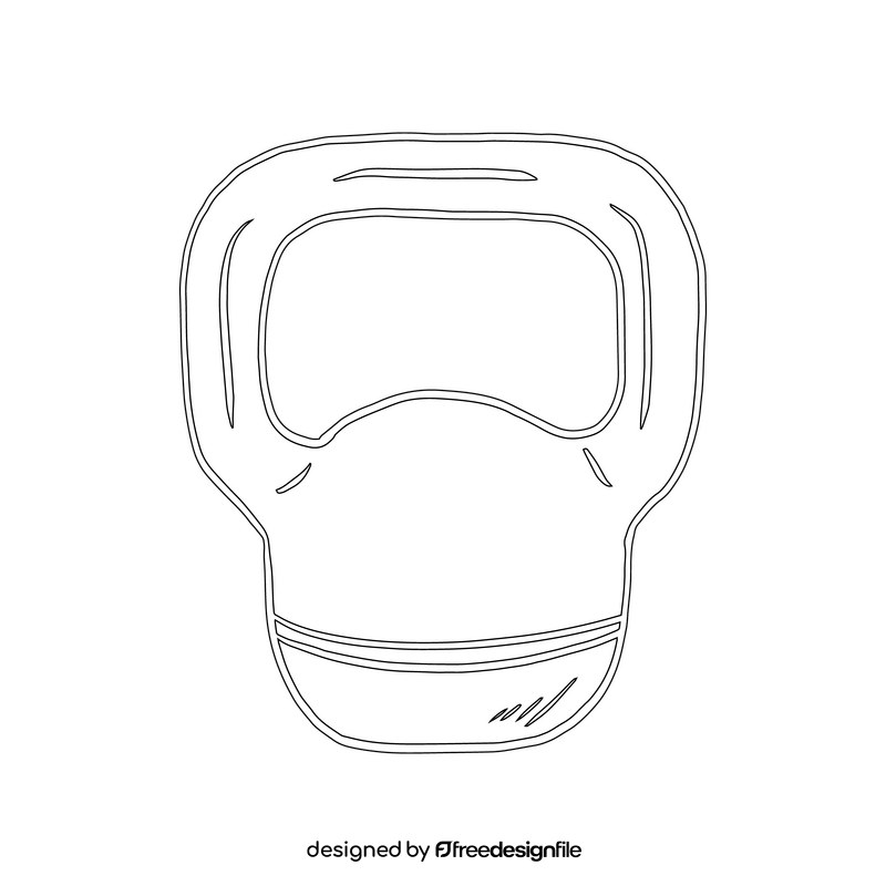 Sharp Kettlebell Handle black and white clipart