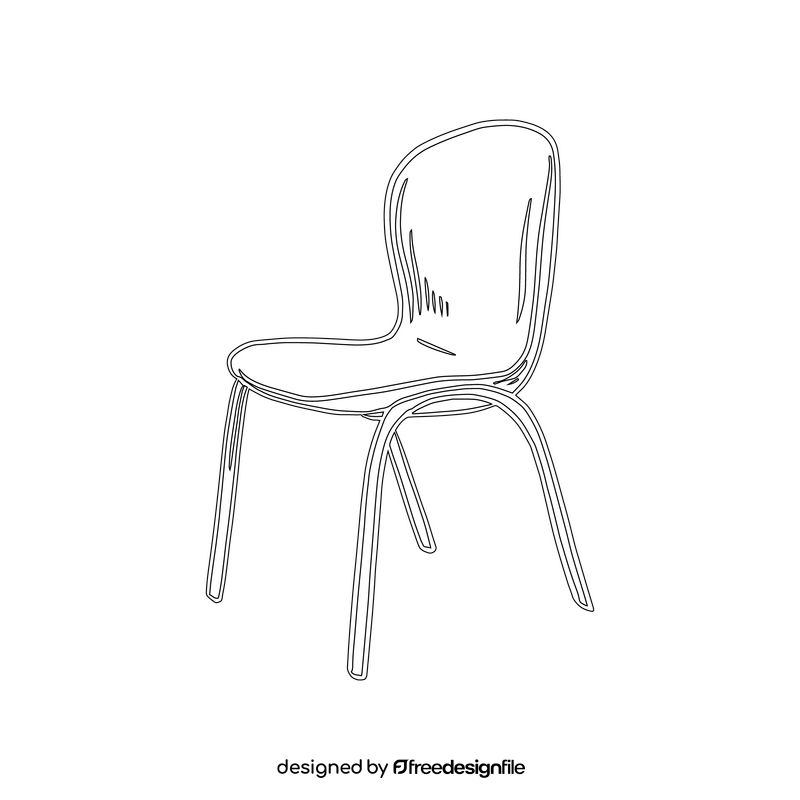 Plastic Stacking Chair black and white clipart