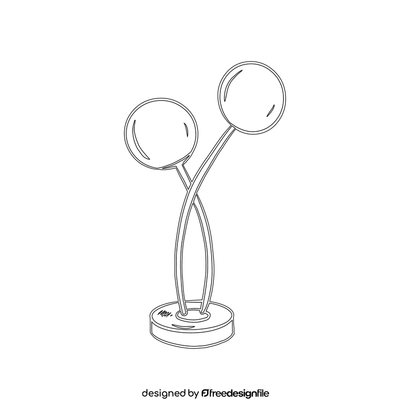 Double Arm LED Table Lamp black and white clipart