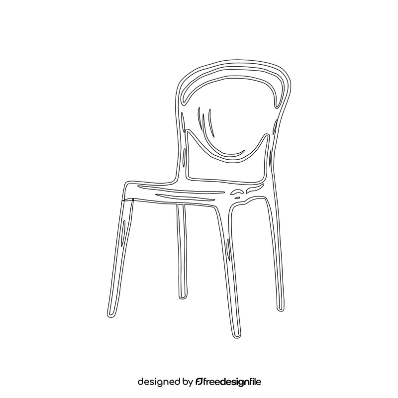 Plastic Stacking Chair black and white clipart