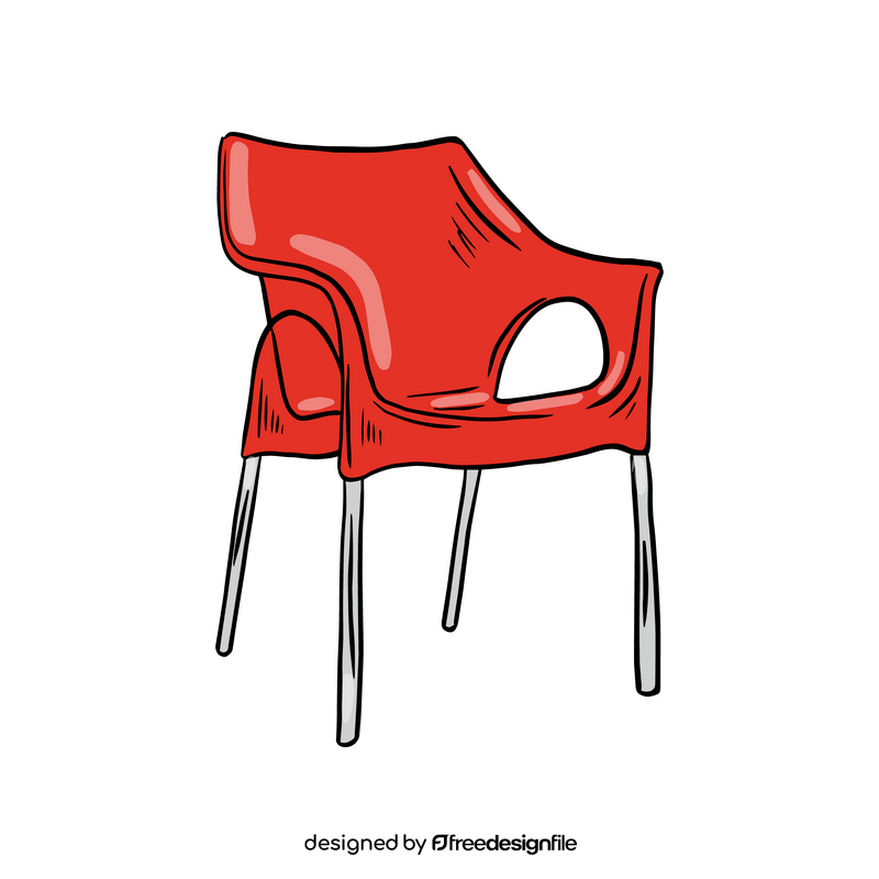 Plastic Chair with Metal Legs clipart