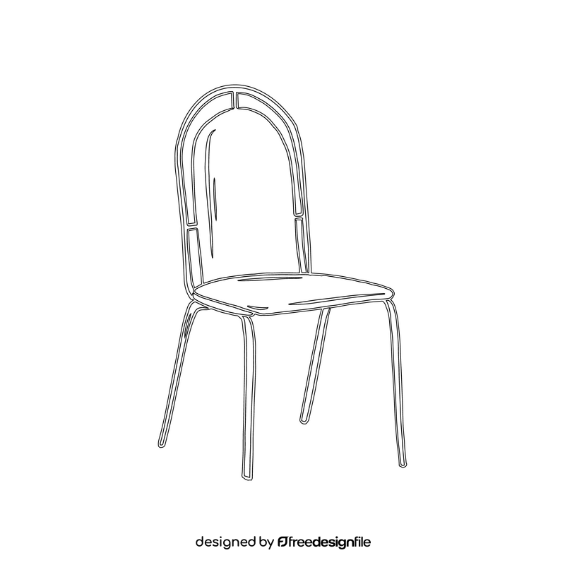 Stacking Chair black and white clipart