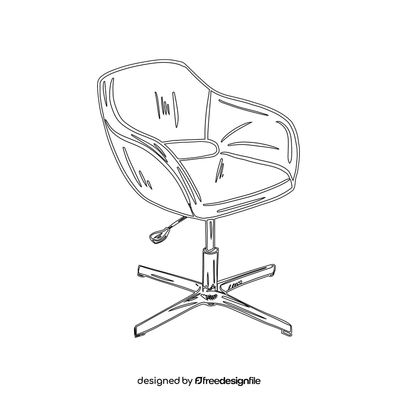 Office Stool black and white clipart