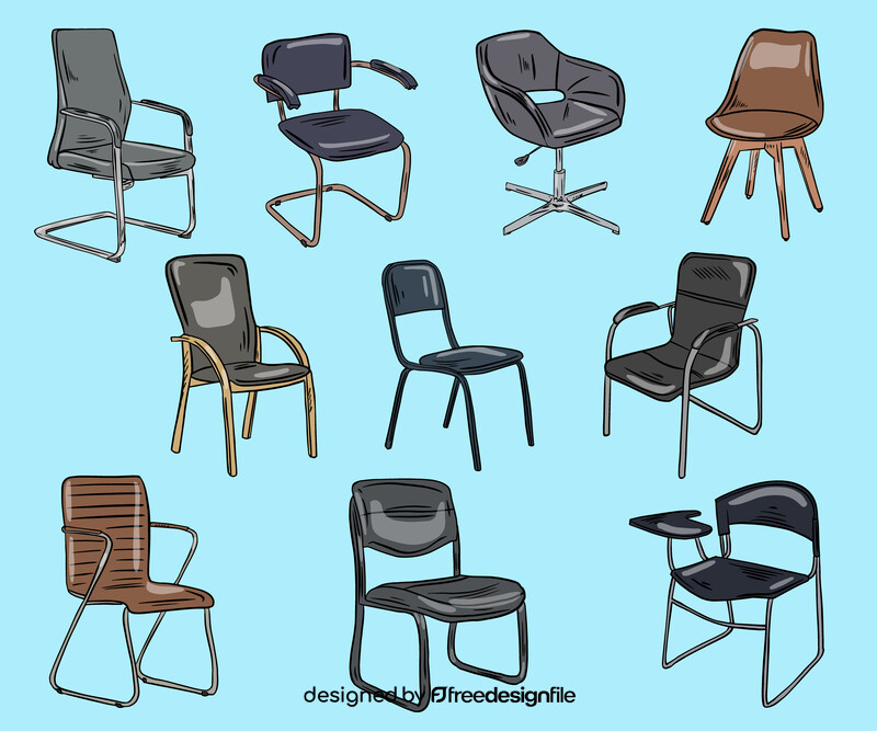 Set of Office Chairs vector