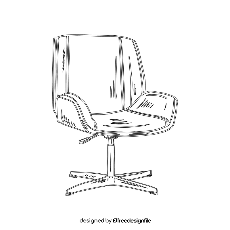 Breakout Soft Seat Office Chair black and white clipart