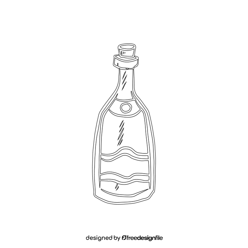 Champagne black and white clipart