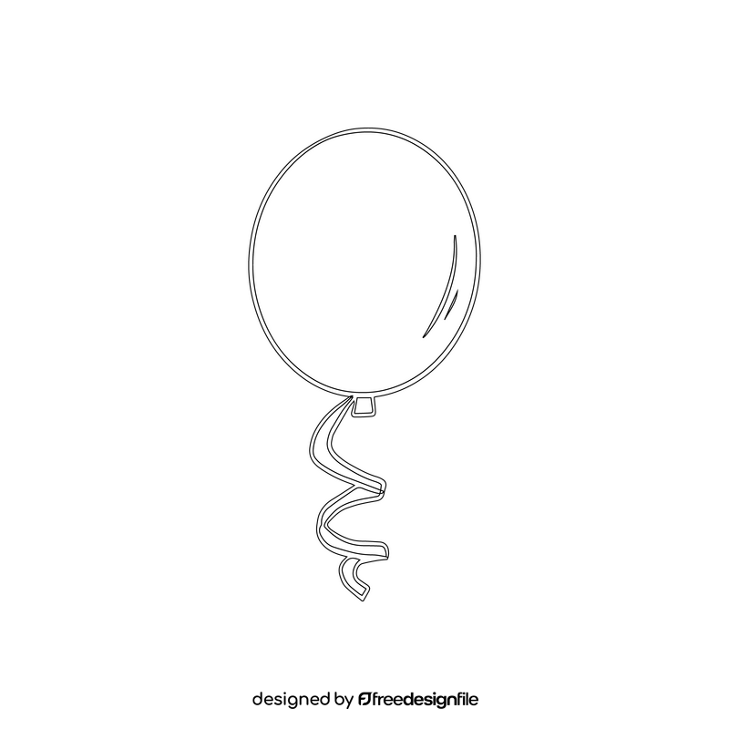 Balloon black and white clipart