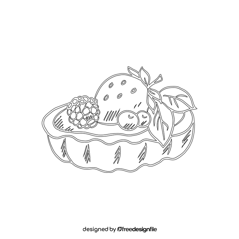 Fruit Pie black and white clipart