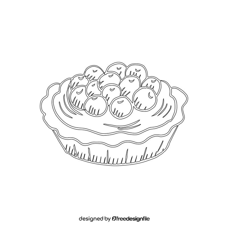 Blueberry Cupcake black and white clipart