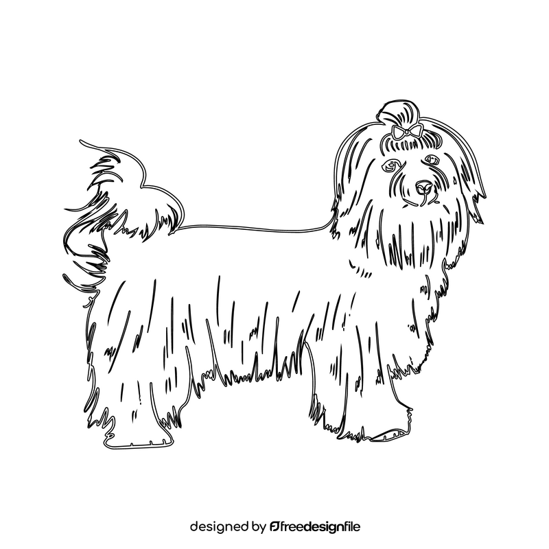 Lapdog black and white clipart