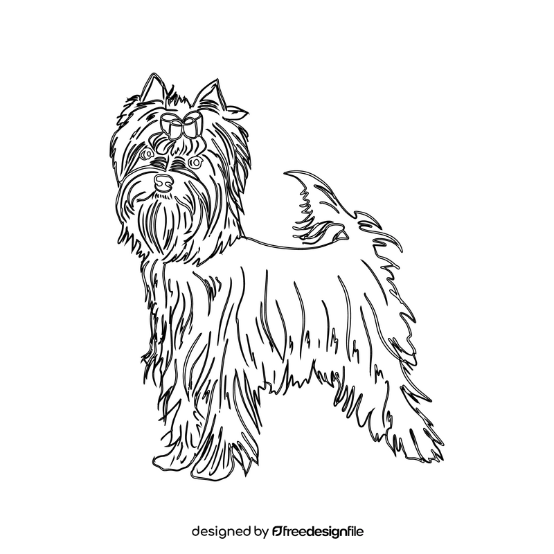 Yorkshire Terrier black and white clipart