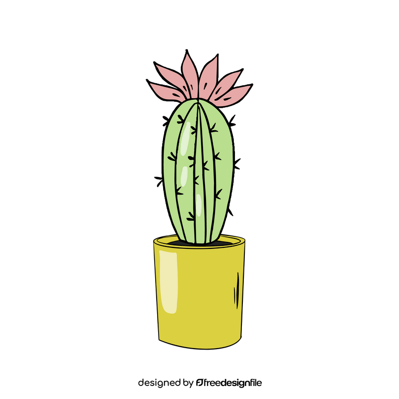 Powder Puff Cactus clipart vector free download