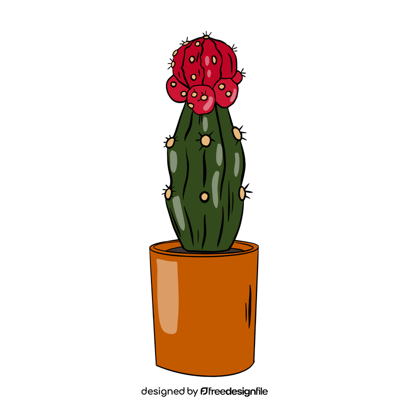 Red Cap Cactus clipart