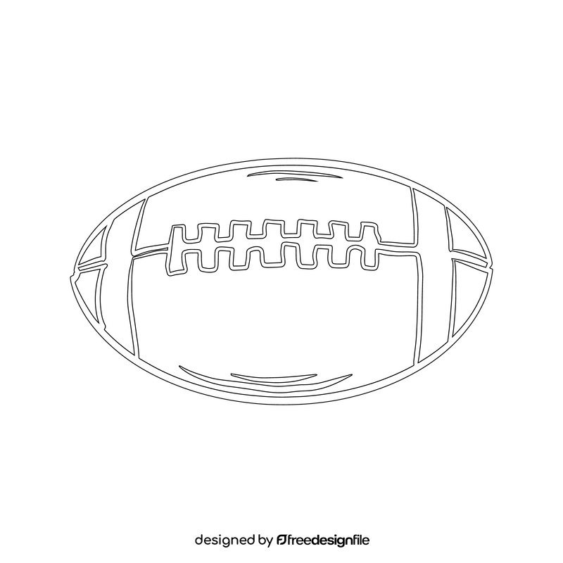 Rugby Ball black and white clipart