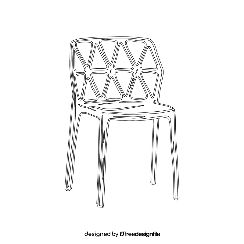 Plastic Geometric Chair black and white clipart