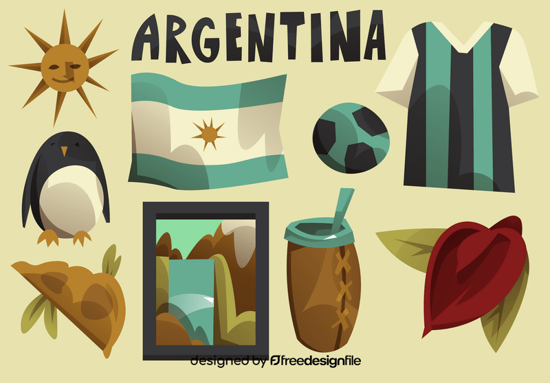 Argentina icon set vector