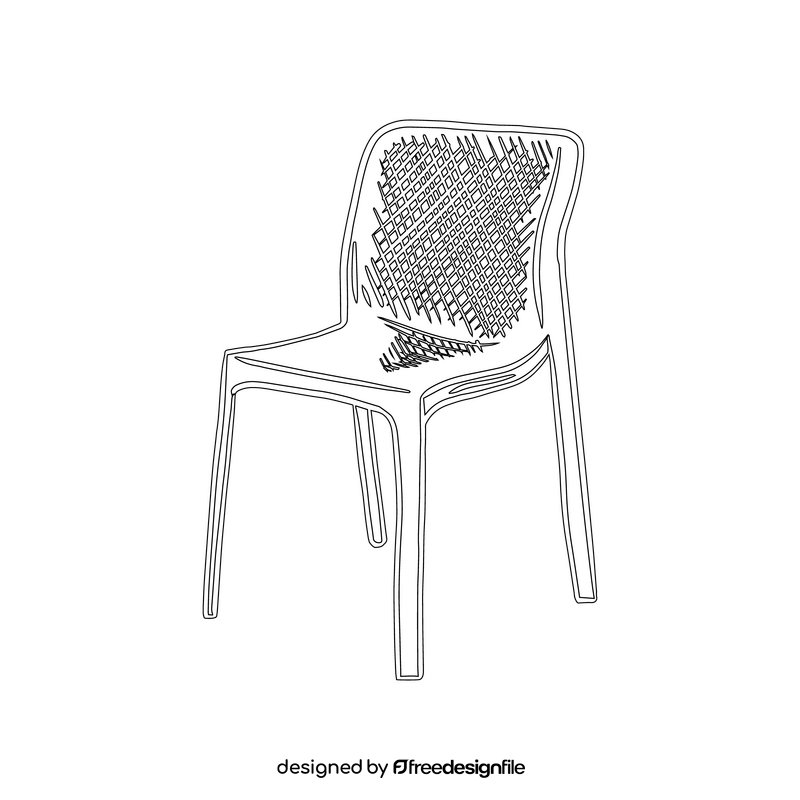 Plastic Stacking Chair black and white clipart