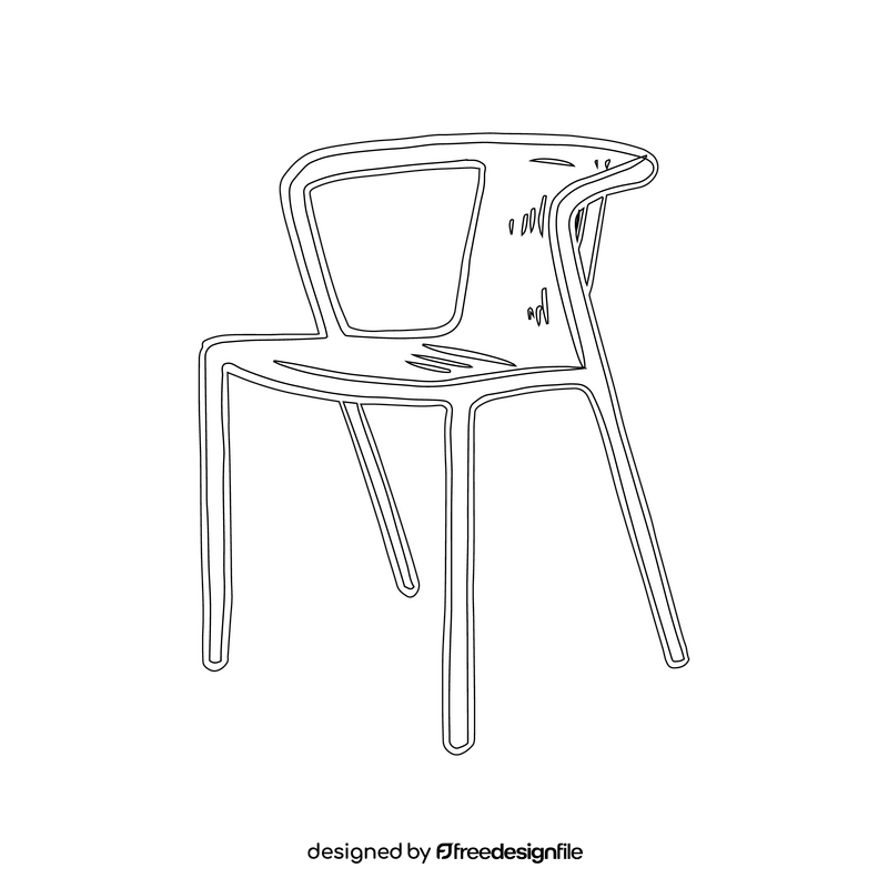 Plastic Chair black and white clipart