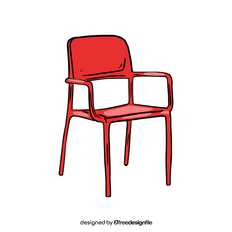 Plastic Chair with Armrest clipart