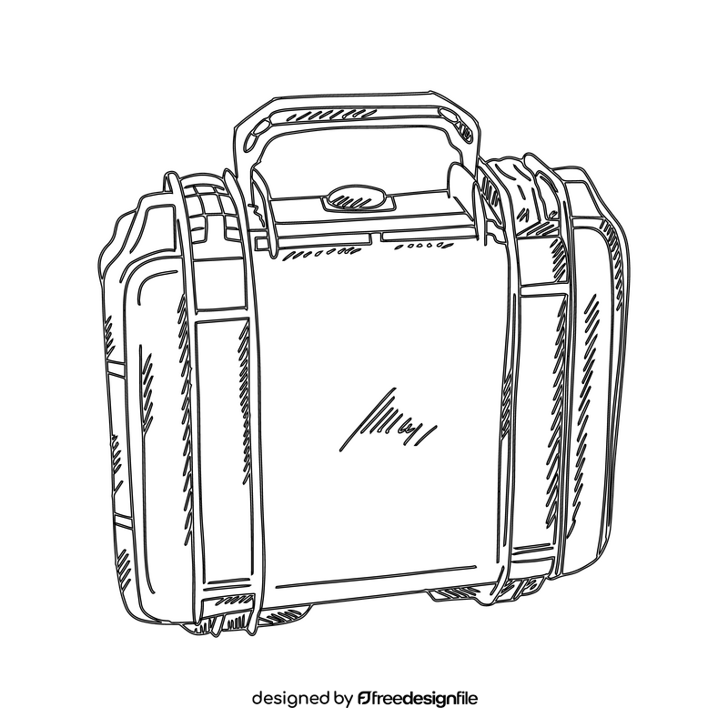 Pelican Case black and white clipart