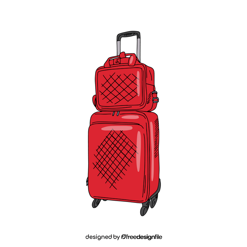 Red Large Suitcase clipart