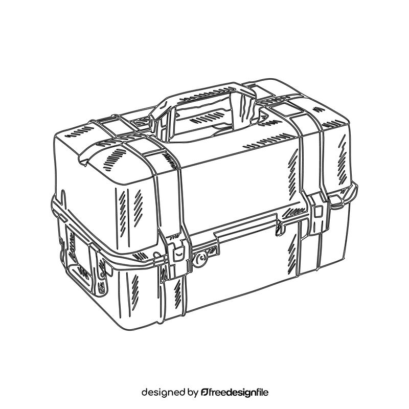 Pelican Case black and white clipart