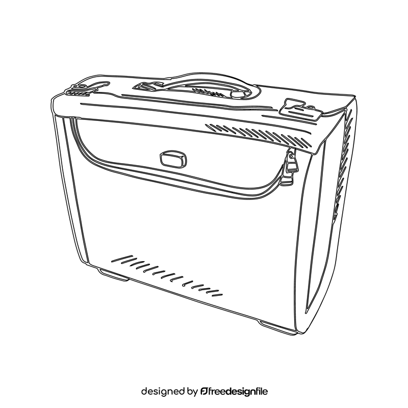 Briefcase black and white clipart