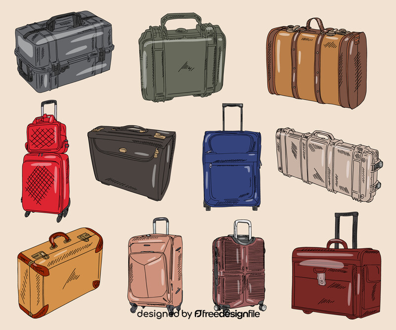 Suitcases and Briefcases vector