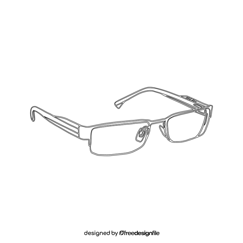 Glasses black and white clipart