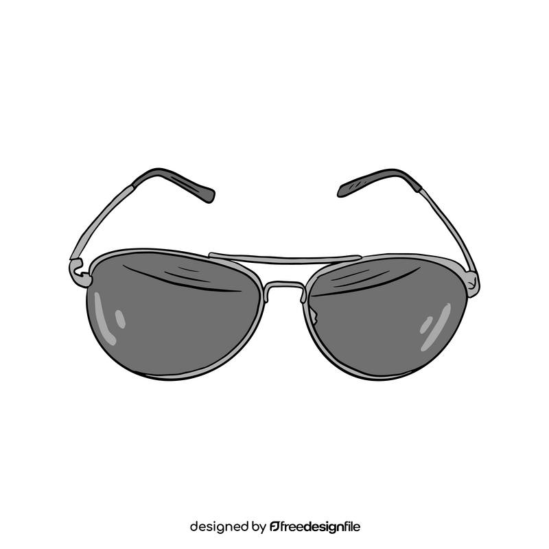 Black Aviator Sunglasses clipart