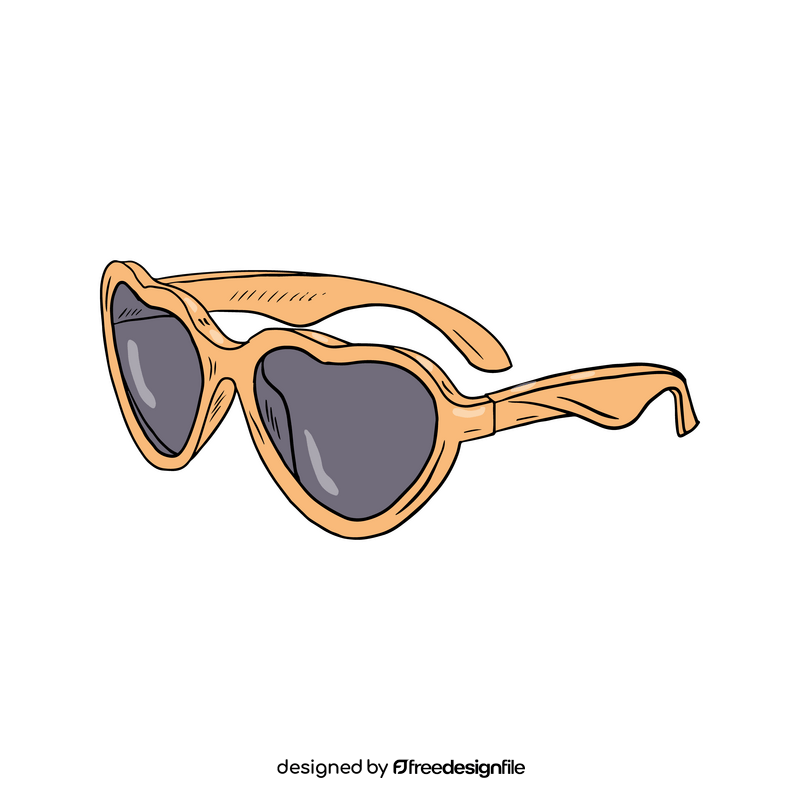 Gold Heart Shaped Sunglasses clipart