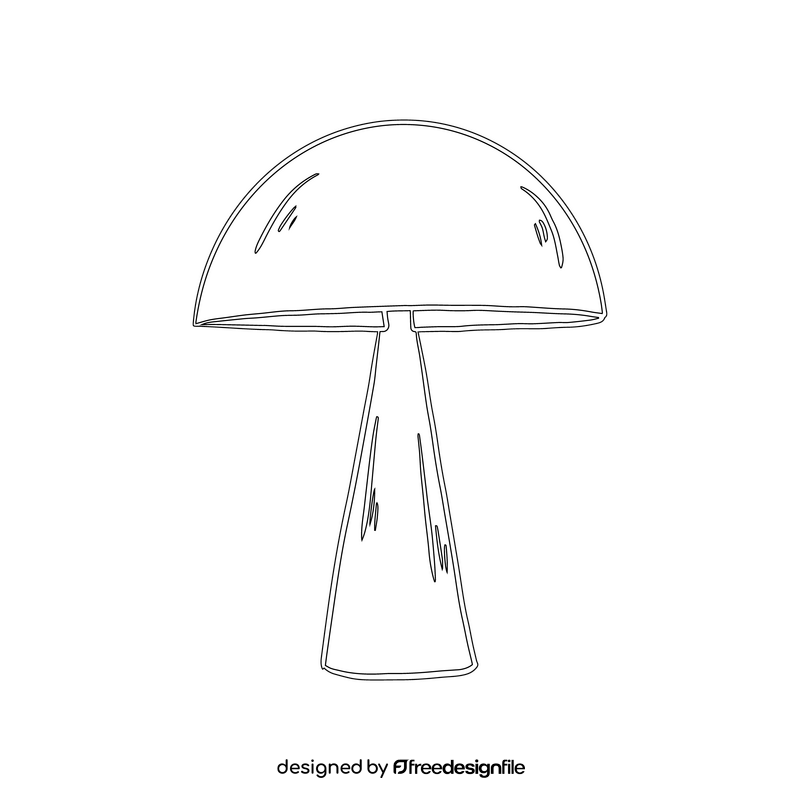 Mushroom Table Lamp black and white clipart