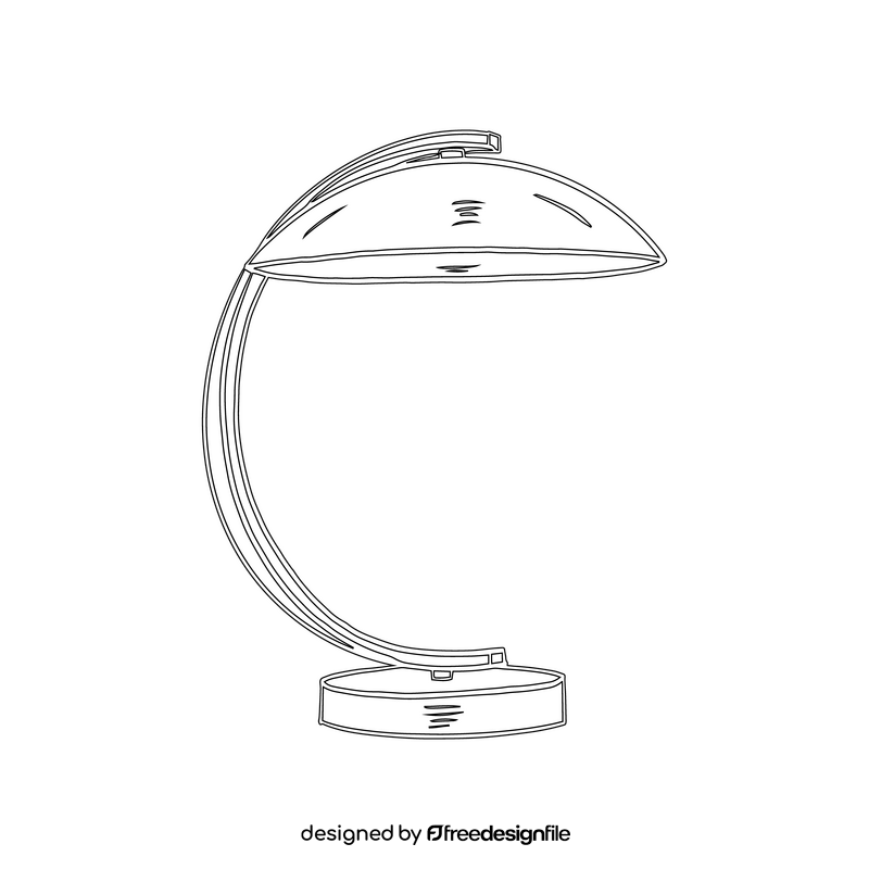 Table Lamp black and white clipart