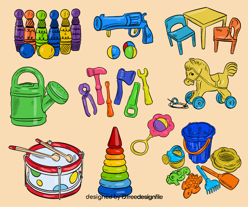 Toys Set for Kids vector
