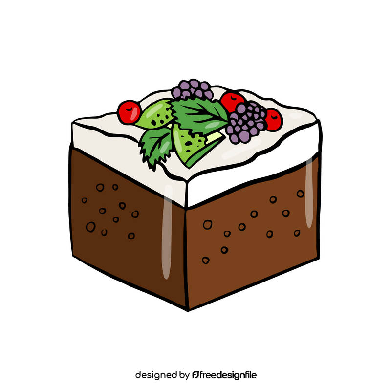 Chocolate Cake with Fruits on Top clipart