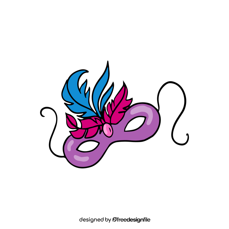 Party Mask with Feather in the Middle clipart