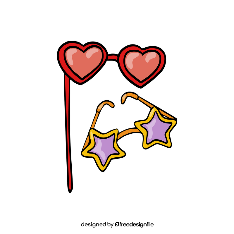 Heart and Star Shaped Glasses clipart