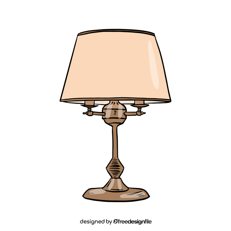 Classic Cone Table Lamp with Two Bulbs clipart