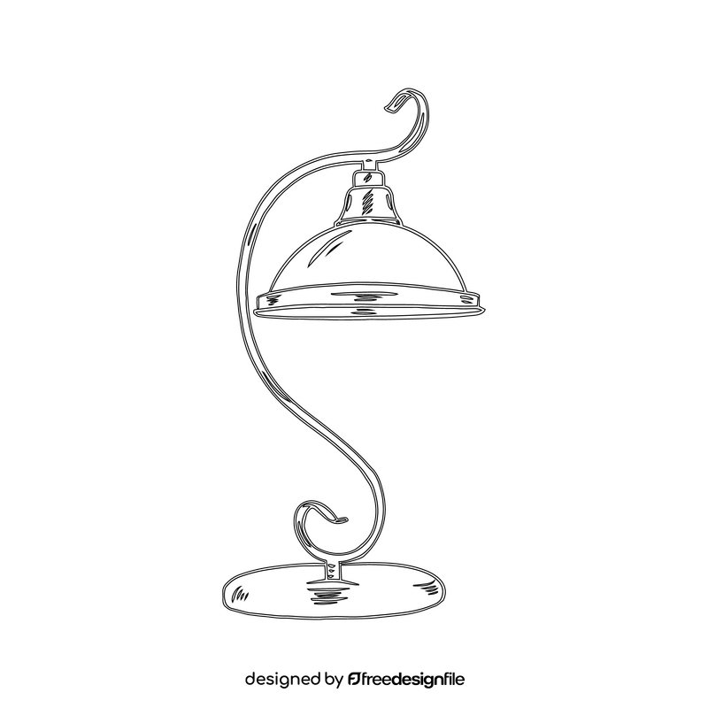 Table Lamp black and white clipart