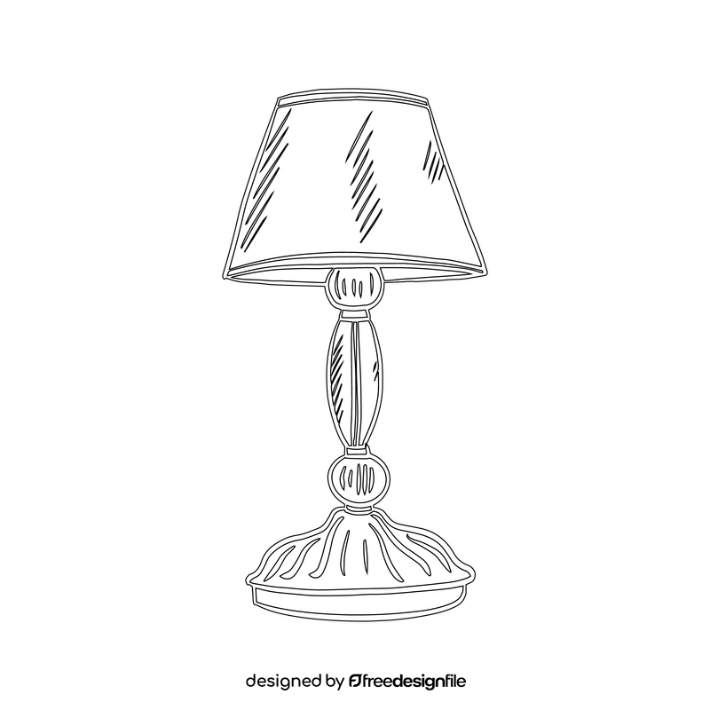 Table Lamp black and white clipart