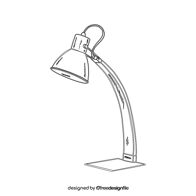 Study Table Lamp black and white clipart