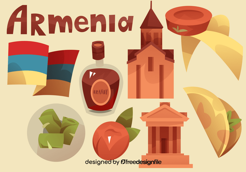 Armenia icon set vector