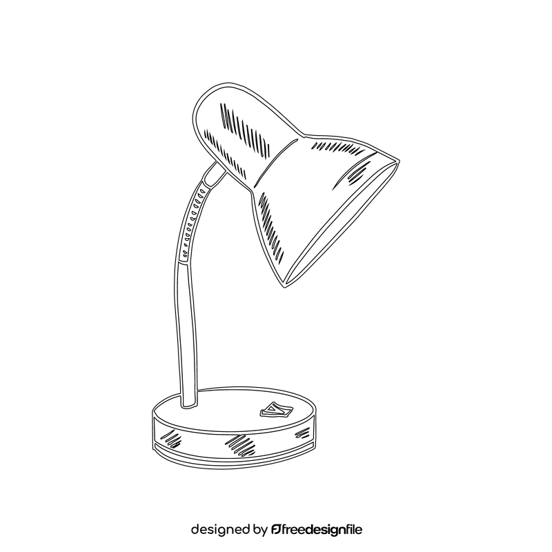 Flexible Neck Table Lamp With Switch black and white clipart