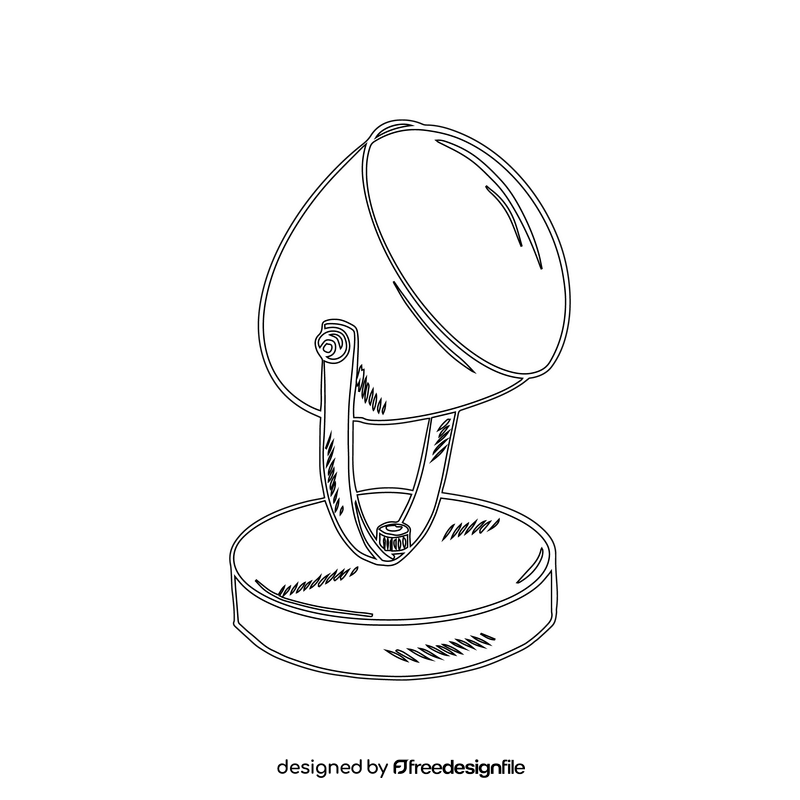 Mini Table Lamp black and white clipart