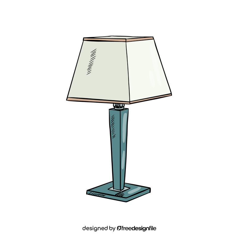 Square Shape Table Lamp clipart