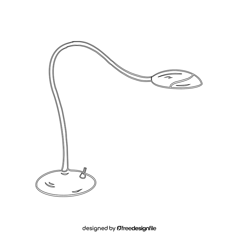 Flexible Desk Lamp black and white clipart