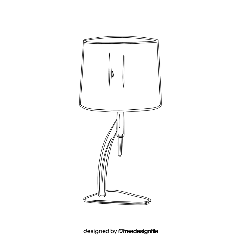 Drum Table Lamp black and white clipart