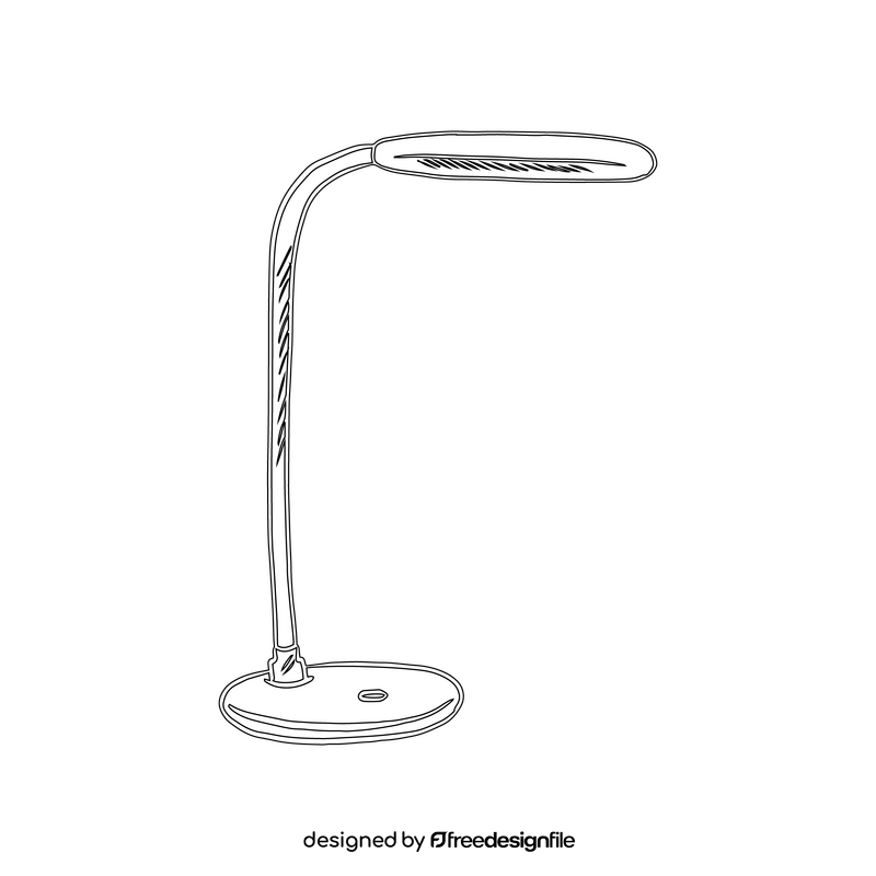 LED Table Lamp black and white clipart